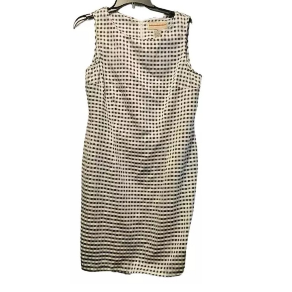 Expressions Sleeveless Plaids And Checks Knee Length Dress Plus Size 14
